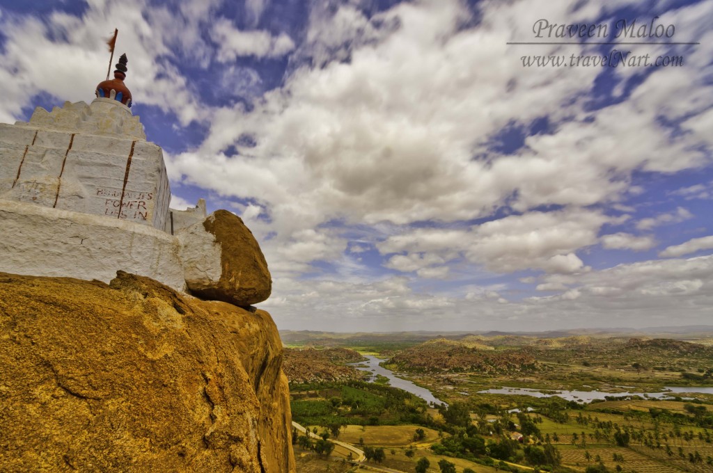 The Anjenadri temple overlooking the glorious Tungabhadra and the town of Hampi