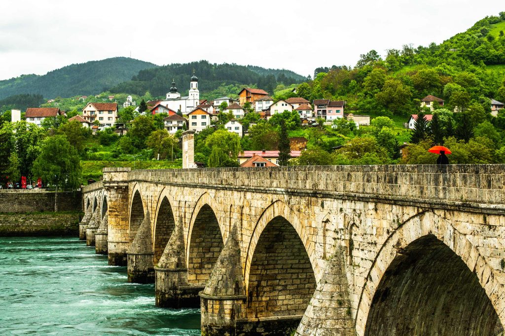 The bridge over Drina is a historic bridge from the 16th century. Today, it stands as symbol.of human tragedy and a reminder to rise above our differences.